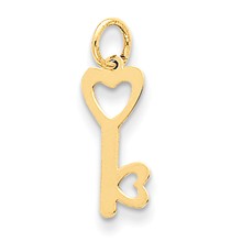14k Gold Heart-Shaped Key Charm hide-image