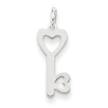 14k White Gold Heart-Shaped Key & Lock Charm hide-image
