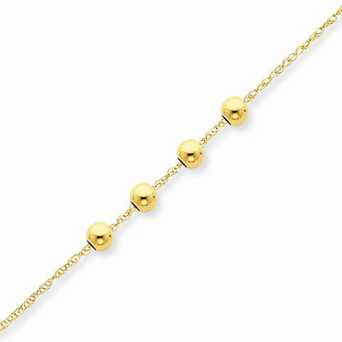 14K Yellow Gold Bead Necklace