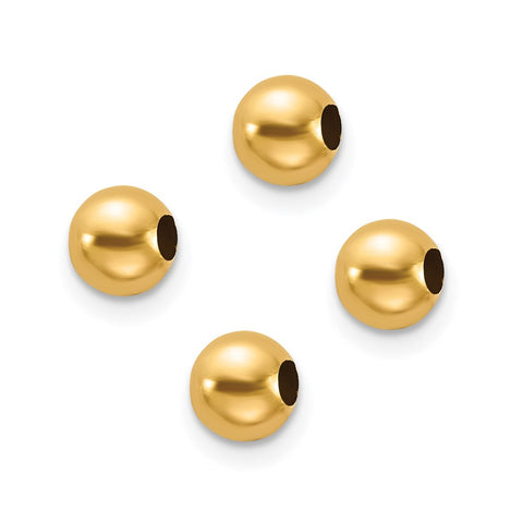 Set Of 4/4Mm Spacer Charm Beads in 14k Yellow Gold