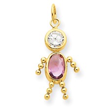 14k Gold June Boy Birthstone Charm hide-image