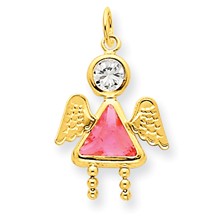 14k Gold October Girl Angel Birthstone Charm hide-image
