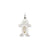 Boy 6x4 Oval Genuine White Topaz-April Charm in 14k White Gold