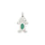 Girl 6x4 Oval Genuine Emerald-May Charm in 14k White Gold