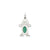 Boy 6x4 Oval Genuine Emerald-May Charm in 14k White Gold