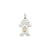 Girl 7x5 Oval Genuine White Topaz-April Charm in 14k White Gold
