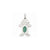 Girl 7x5 Oval Genuine Emerald-May Charm in 14k White Gold