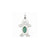 Boy 7x5 Oval Genuine Emerald-May Charm in 14k White Gold