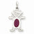 14k White Gold Girl 7x5 Oval Genuine Ruby-July Charm hide-image