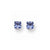 14k White Gold 4mm Princess Cut Tanvorite Earring, Jewelry Earrings