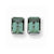 14k White Gold 9x7mm Emerald Cut Mount St. Helens Earrings