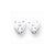 14k White Gold 6mm Heart Cubic Zirconia Earrings