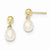 14k Yellow Gold 6-6.5mm White Freshwater Cultured Pearl Dangle Earrings