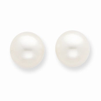 14k White Gold 8-8.5mm White Freshwater CulturedPearl Stud Earrings