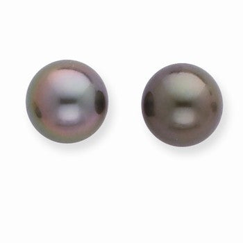 14k White Gold 8-9mm Saltwater Cultured Tahitian Pearl Earrings