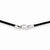 14K White Gold Black Leather Cord Necklace