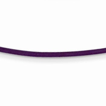 14K Yellow Gold Violet Leather Cord Necklace
