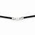 14K White Gold Black Leather Cord Necklace
