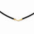 14K Yellow Gold Yellow Clasp Black Rubber Cord Necklace