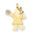 14k Gold Girl with CZ April Birthstone Charm hide-image