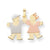 14k Gold Tri-Color Small Boy on Left & Girl on Right Engravable Charm hide-image