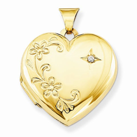 14k Gold Diamond Family Heart Locket