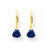 14k Yellow Gold 5mm Trillion Tanvorite leverback Earring, Jewelry Earrings