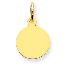 14k Gold Plain .027 Gauge Circular Engravable Disc Charm hide-image