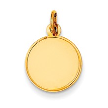 14k Gold Plain .009 Gauge Engravable Round Disc Charm hide-image
