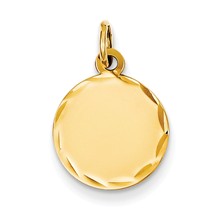 14k Gold Etched .011 Gauge Engravable Round Disc Charm hide-image