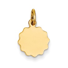 14k Gold .009 Gauge Engravable Scalloped Disc Charm hide-image
