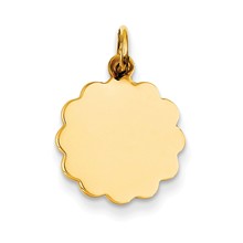 14k Gold .018 Gauge Engravable Scalloped Disc Charm hide-image