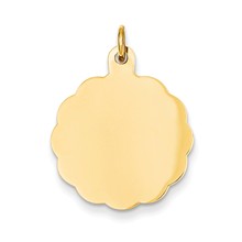 14k Gold .013 Gauge Engravable Scalloped Disc Charm hide-image
