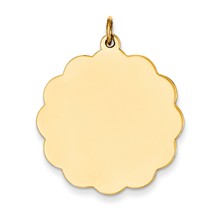 14k Gold .013 Gauge Engravable Scalloped Disc Charm hide-image
