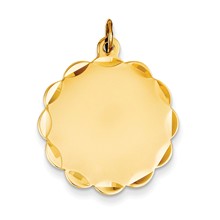 14k Gold .018 Gauge Engravable Scalloped Disc Charm hide-image