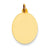 14k Gold Plain .009 Gauge Engravable Oval Disc Charm hide-image