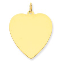 14k Gold Plain .035 Gauge Engravable Heart Disc Charm hide-image