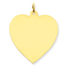 14k Gold Plain .027 Gauge Engravable Heart Disc Charm hide-image
