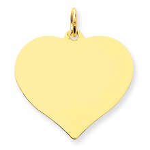 14k Gold Plain .035 Gauge Engravable Heart Disc Charm hide-image