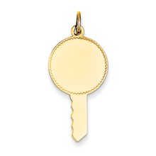 14k Gold Plain .011 Gauge Engravable Key Charm hide-image