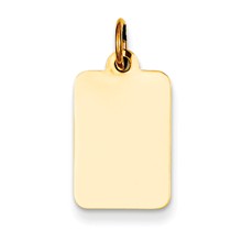 14k Gold Plain .011 Gauge Rectangular Engravable Disc Charm hide-image
