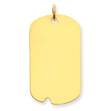 14k Gold Plain .035 Gauge Engravable Dog Tag Disc Charm hide-image