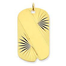 14k Gold Patterned .018 Gauge Engravable Dog Tag Disc Charm hide-image