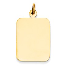14k Gold Plain Rectangular .035 Gauge Engravable Disc Charm hide-image