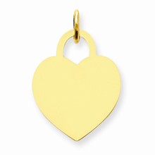14k Gold Medium Engravable Heart Charm hide-image