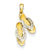 14k Gold & Rhodium Diamond Flip Flop Charm hide-image
