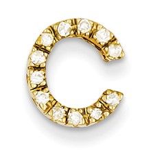 14k Gold Diamond Initial C Charm hide-image