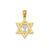 Diamond with Rhodium Star of David with Cross Charm in 14k Gold