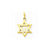 Solid Polished Chai in Star of David Charm in 14k Gold