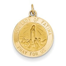 14k Gold Our Lady of Fatima Medal Charm hide-image